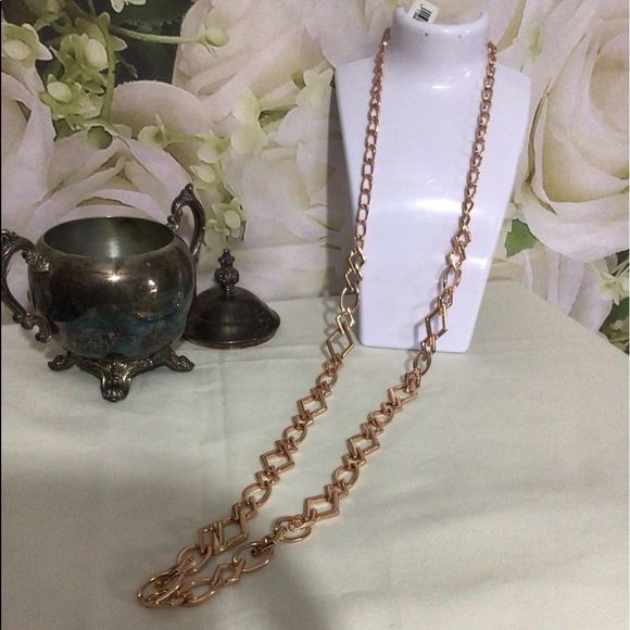 Vintage Ballet Necklace Rose Gold Fashion Jewelry Necklace Chunky Chain 30” - Picture 1 of 16